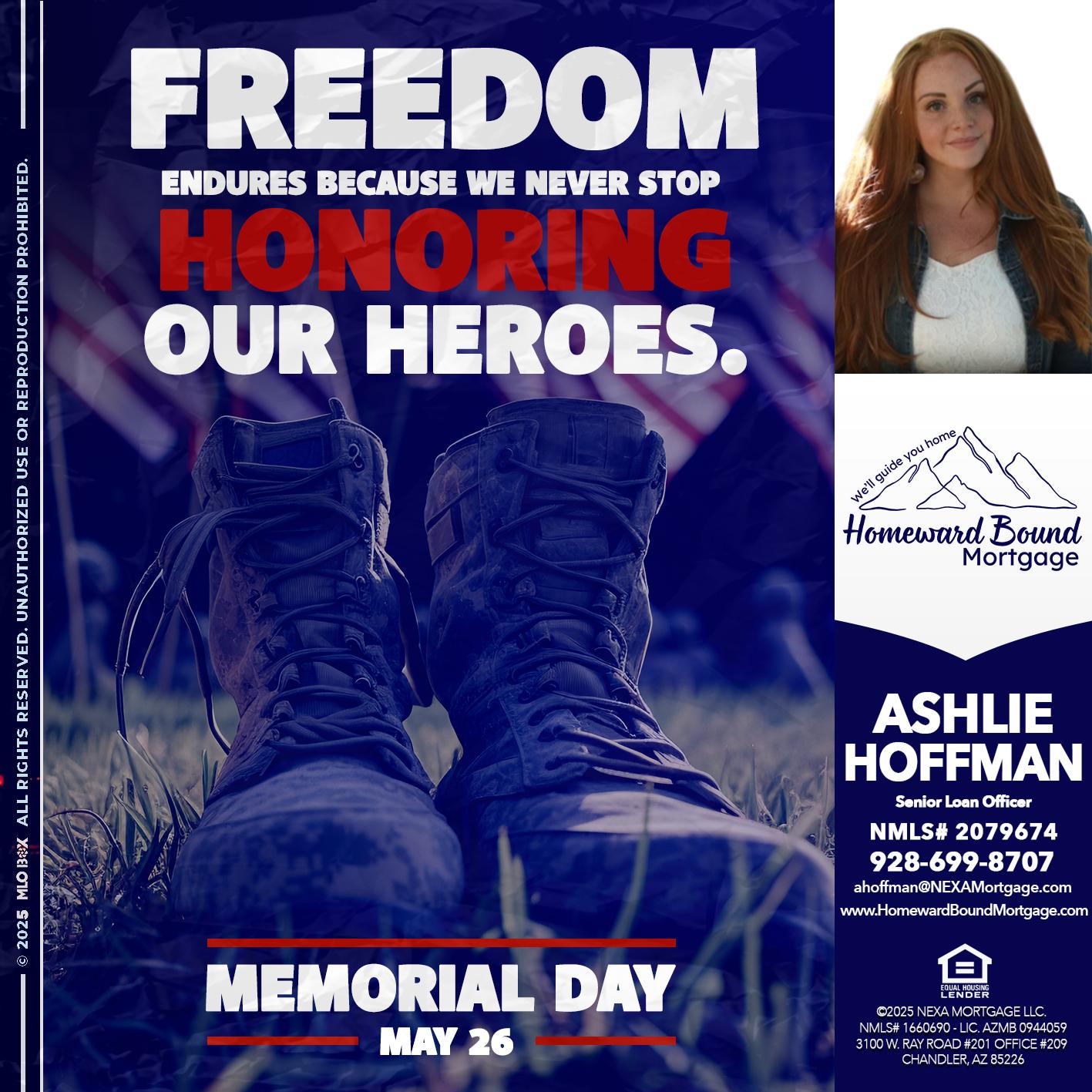 Memorial Day - Ashlie Hoffman -Senior Loan Officer