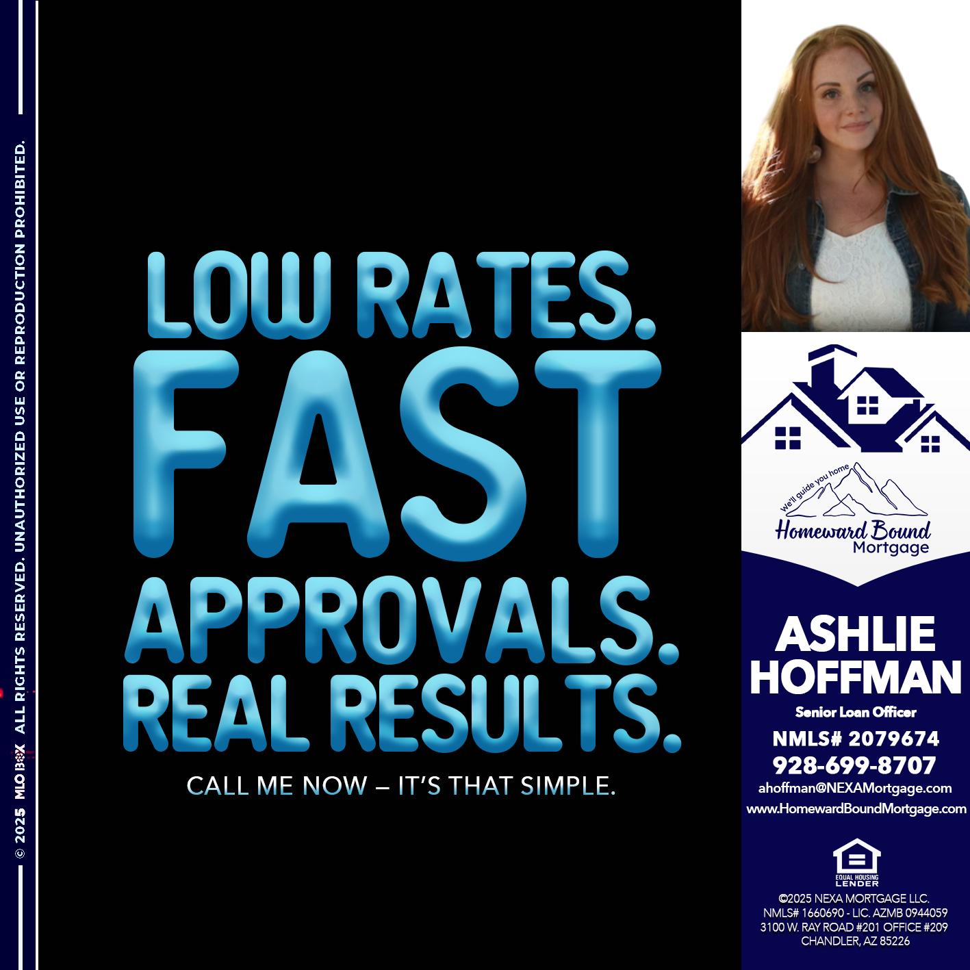 LOW RATES - Ashlie Hoffman -Senior Loan Officer