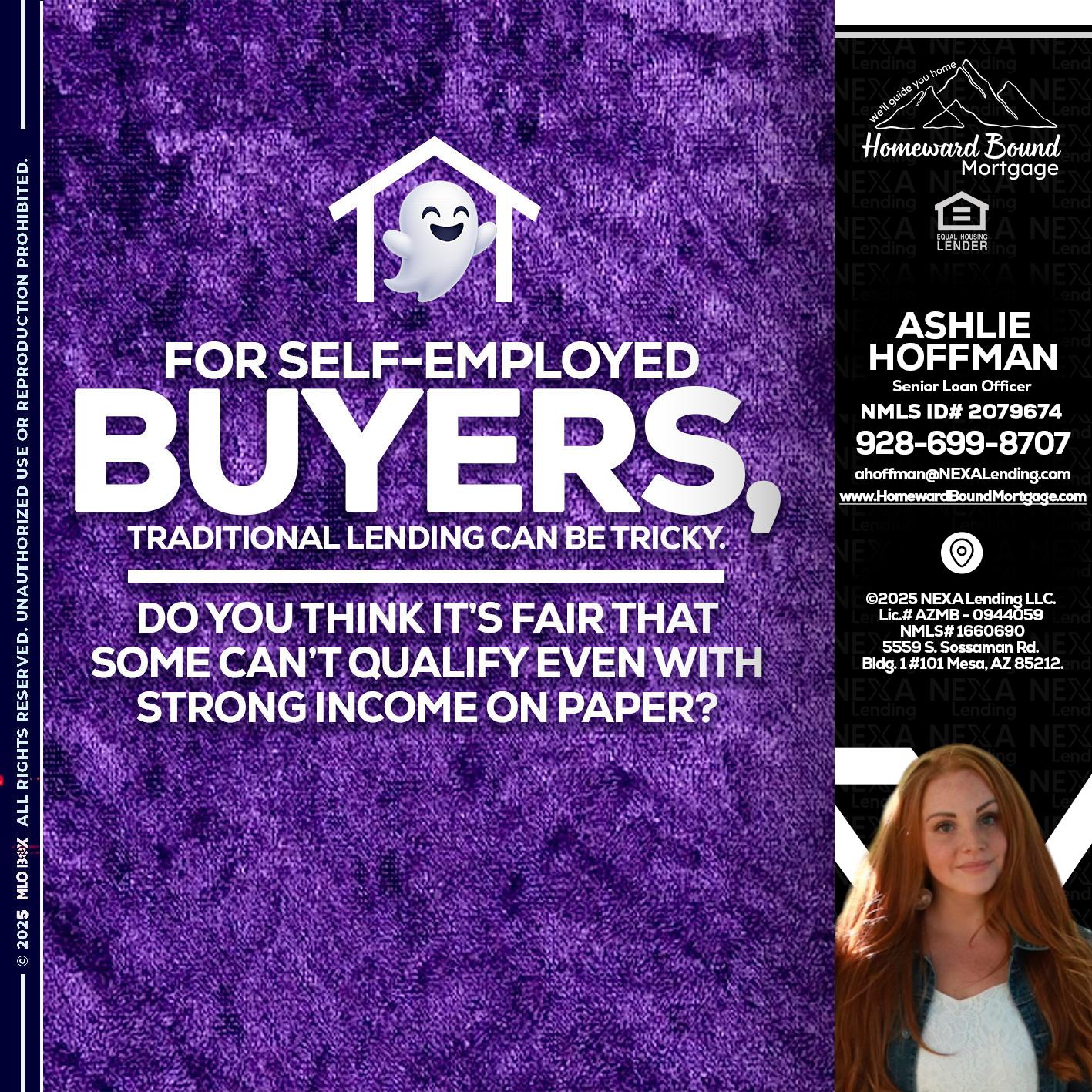 for self employed - Ashlie Hoffman -Senior Loan Officer