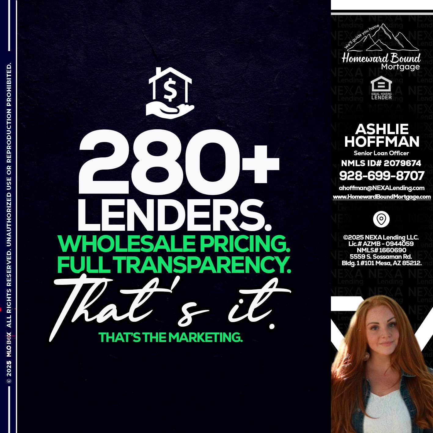 280+ LENDERS - Ashlie Hoffman -Senior Loan Officer