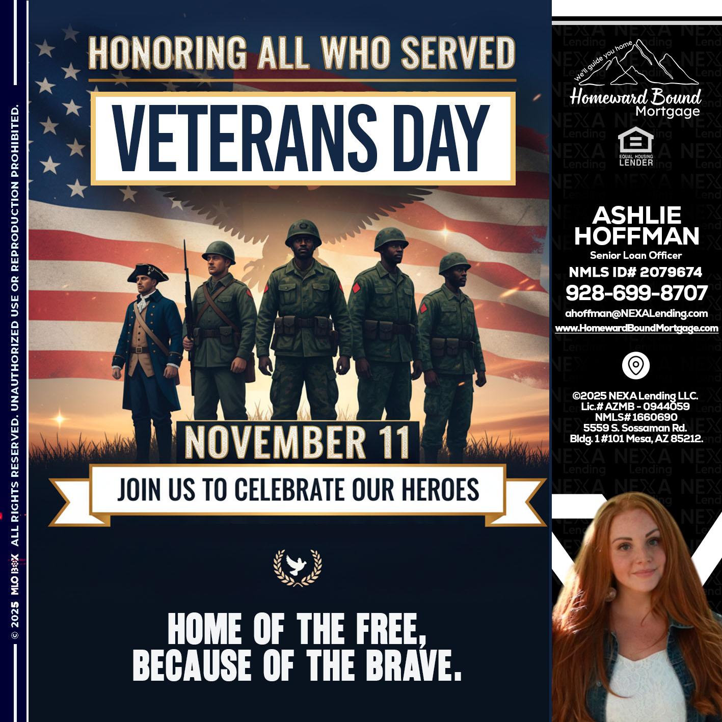 VETERANS DAY - Ashlie Hoffman -Senior Loan Officer