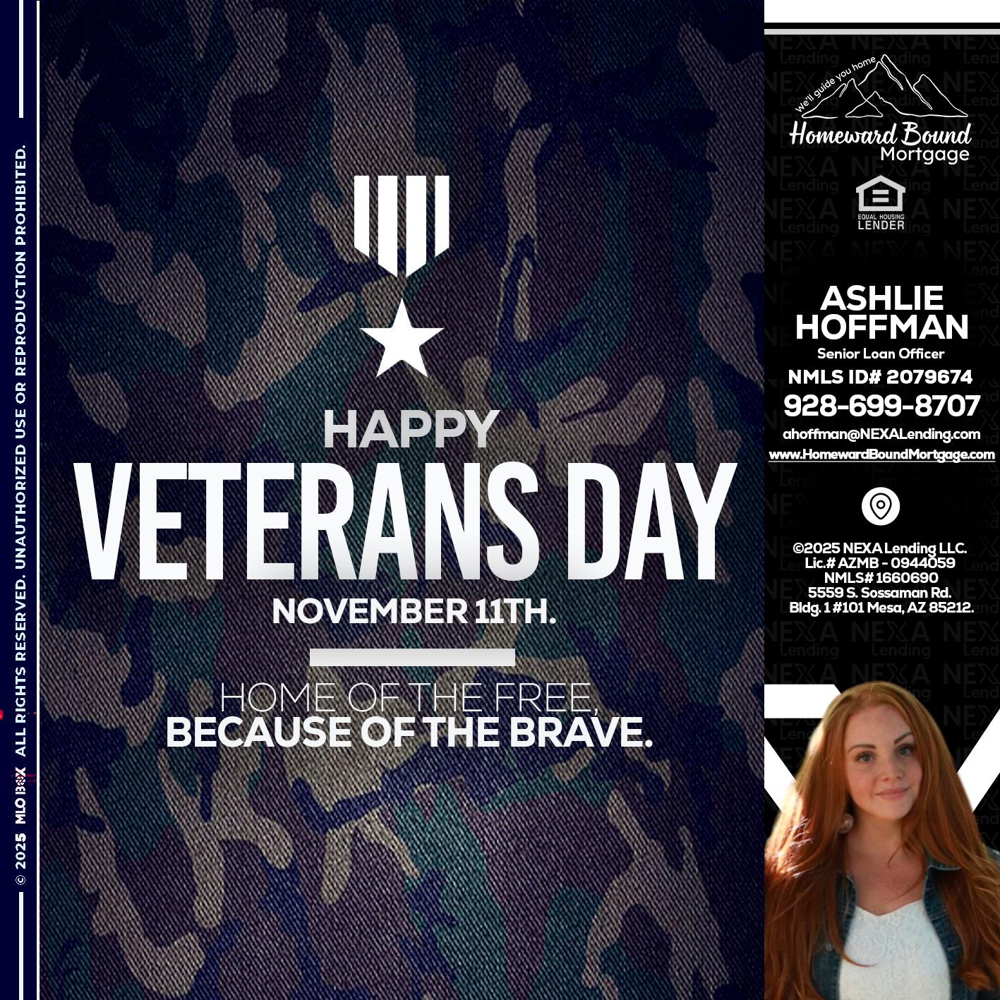 VETERANS DAY - Ashlie Hoffman -Senior Loan Officer