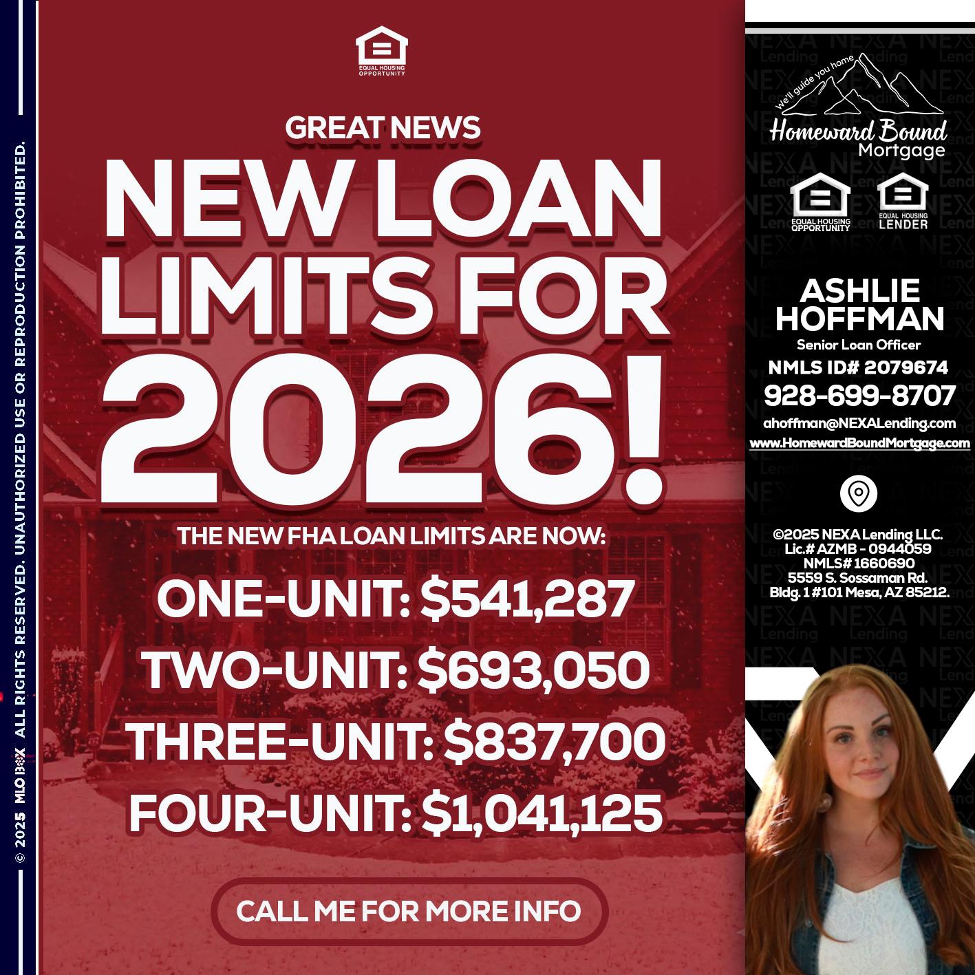loan limits - Ashlie Hoffman -Senior Loan Officer
