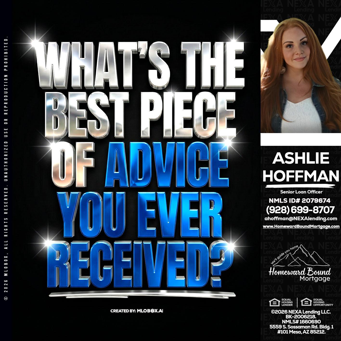 WHATS THE BEST - Ashlie Hoffman -Senior Loan Officer