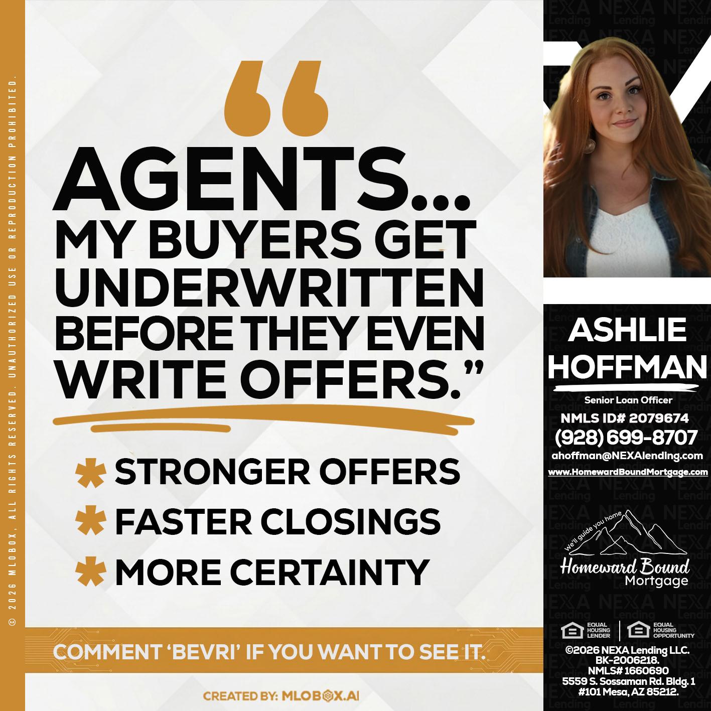 agents - Ashlie Hoffman -Senior Loan Officer