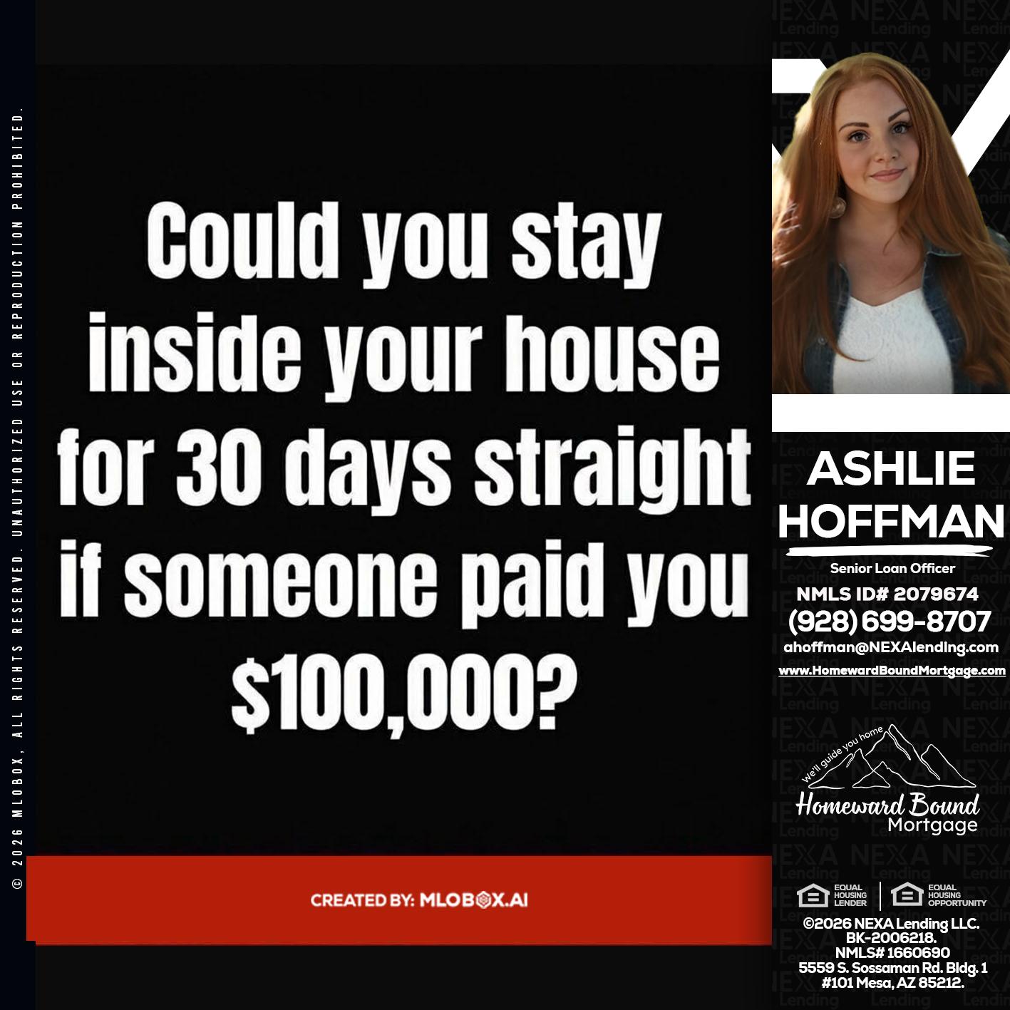 COULD YOU STAY - Ashlie Hoffman -Senior Loan Officer
