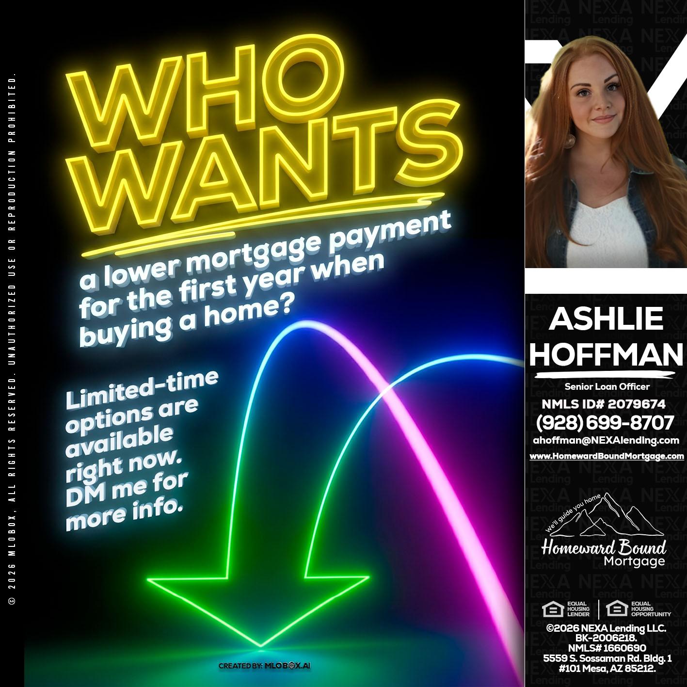 WHO WANTS - Ashlie Hoffman -Senior Loan Officer