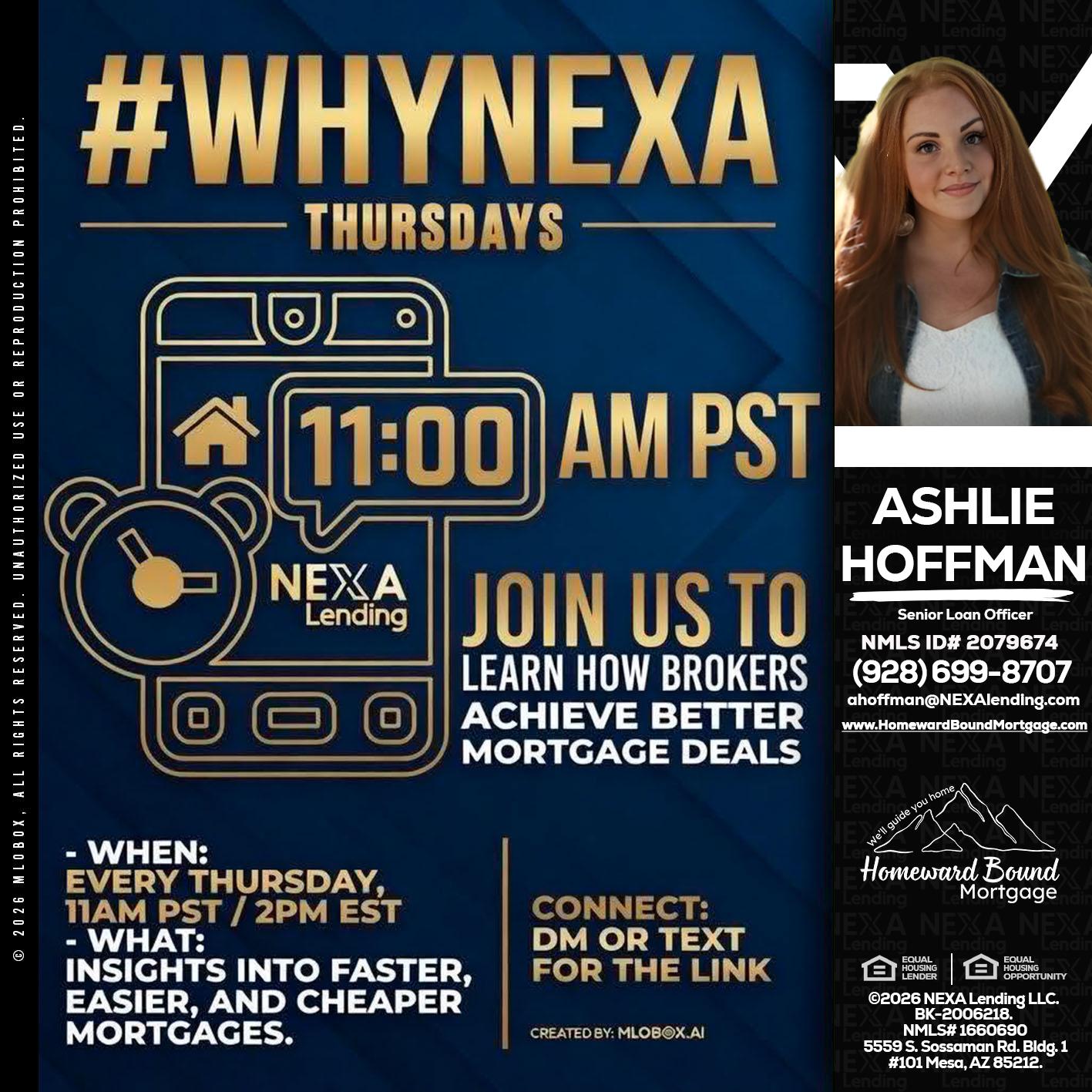 WHY NEXA THURDAYS - Ashlie Hoffman -Senior Loan Officer