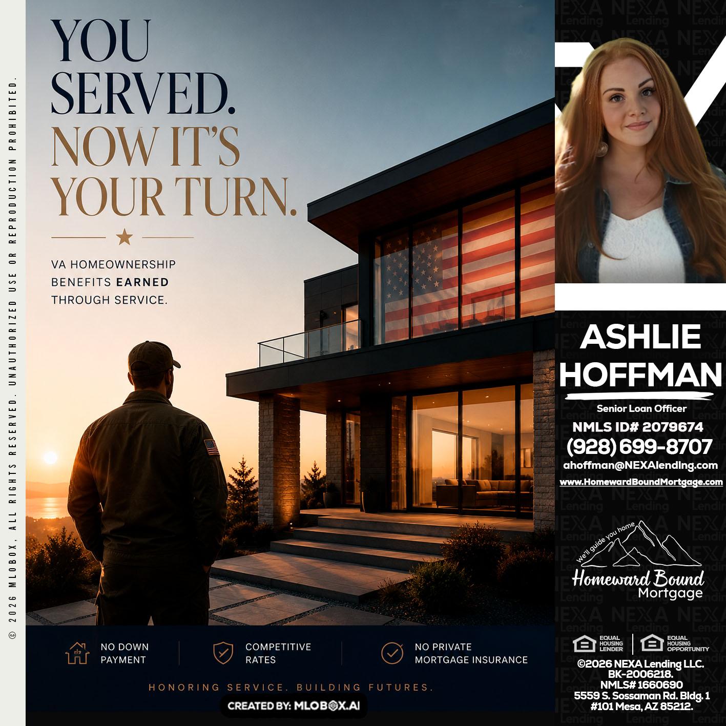 YOU SERVED - Ashlie Hoffman -Senior Loan Officer