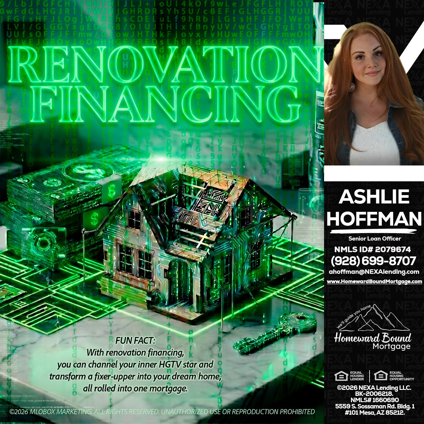 RENOVATION FINANCING - Ashlie Hoffman -Senior Loan Officer