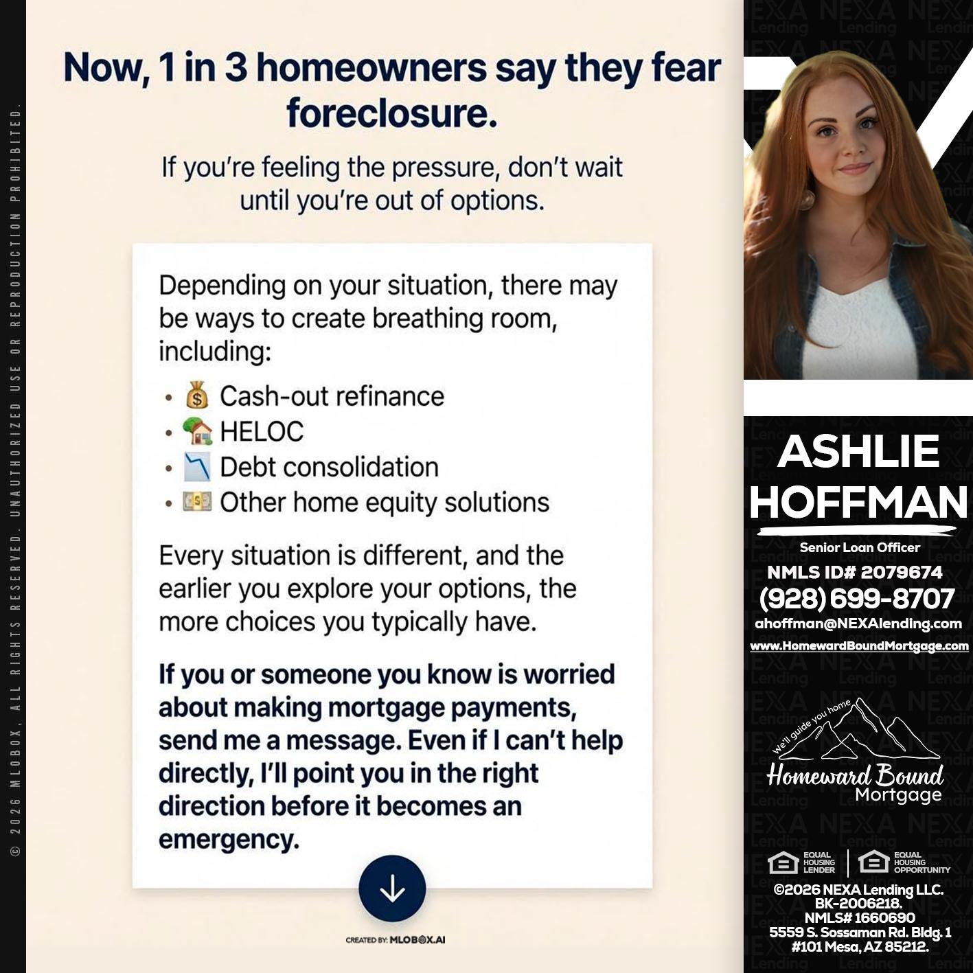 NOW, 1 IN 3 - Ashlie Hoffman -Senior Loan Officer