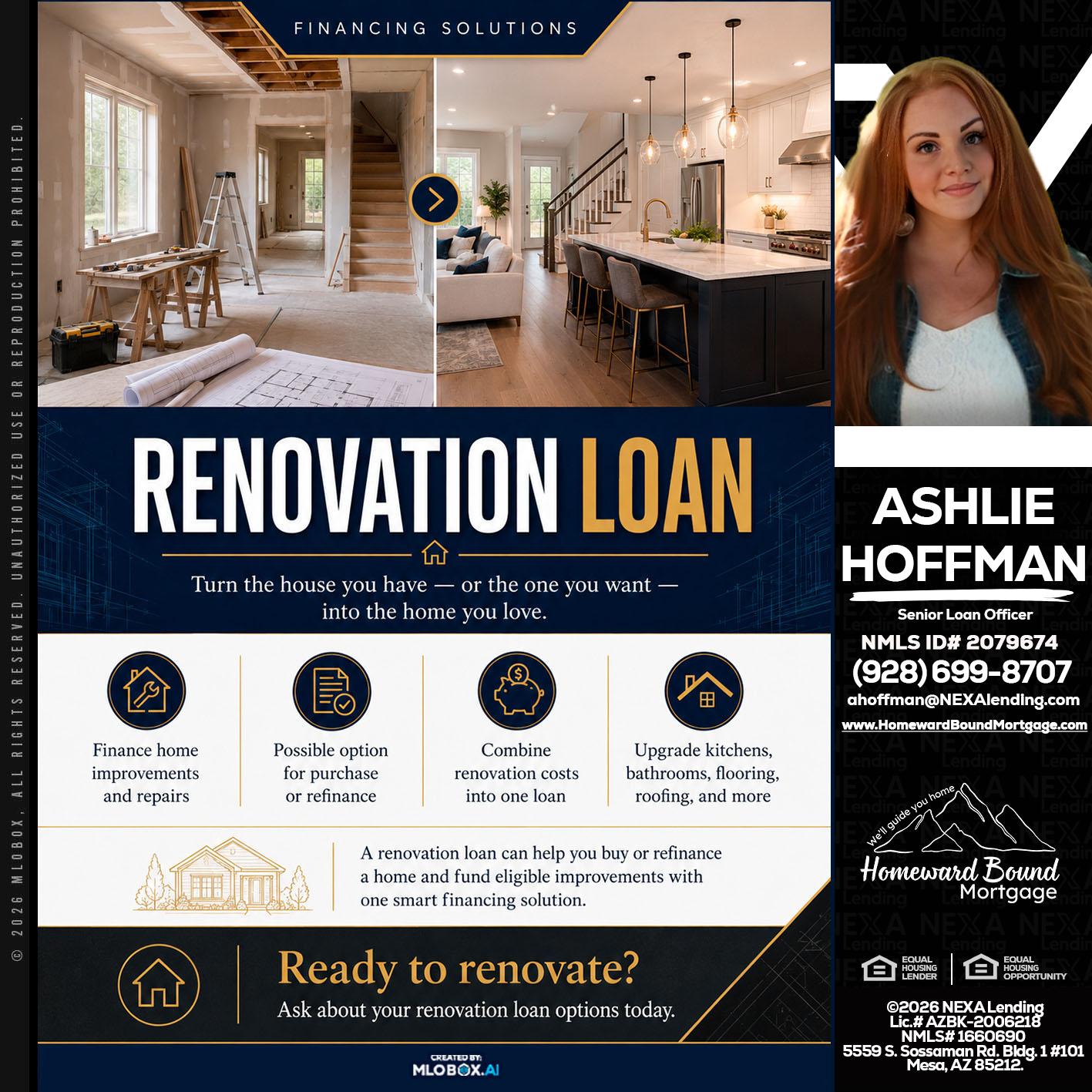 RENOVATION LOAN - Ashlie Hoffman -Senior Loan Officer