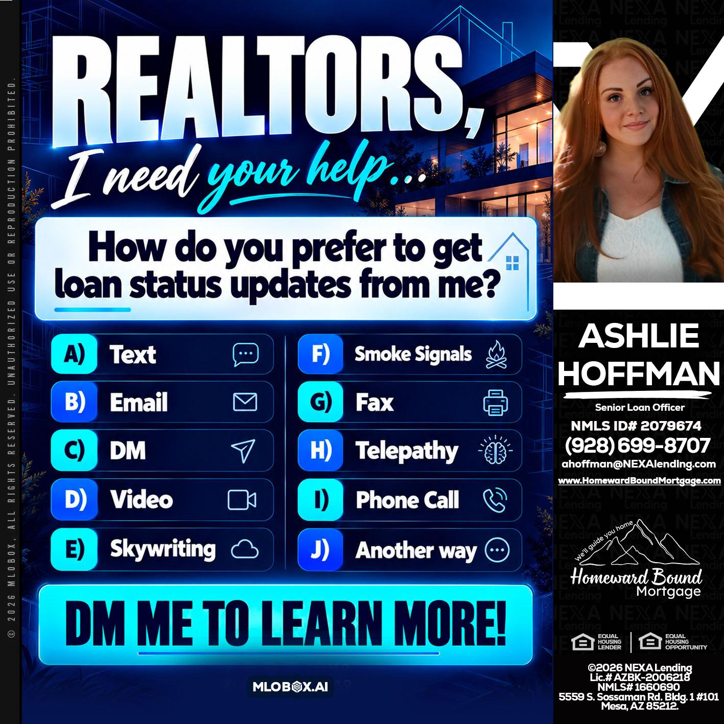 REALTORS - Ashlie Hoffman -Senior Loan Officer